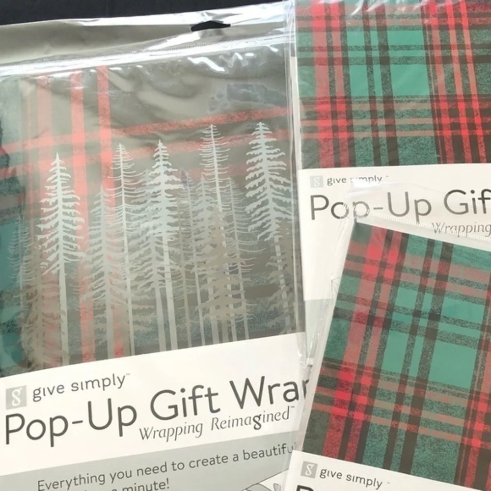 Holiday Christmas Gift Box Bundle 1 large 2 small Red & Green No Tape Required